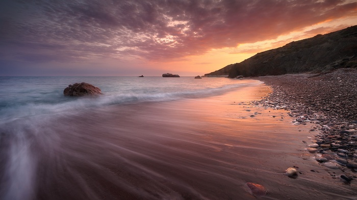 sea, nature, sunset