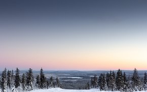 Winter Horizon Snow At Sunset In Levi