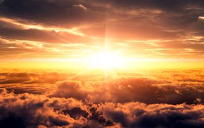Sunset Glow Over Dark Clouds