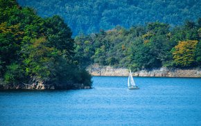 Sailboat On River Water