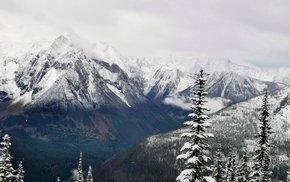 Snowy Mountain Range View From Peak