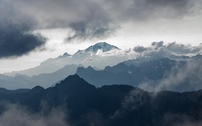 Mount Rainier View Shrouded In Fog