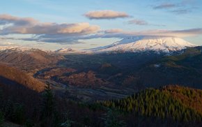 Snowy Mount St Helens Panorama From Hilltop