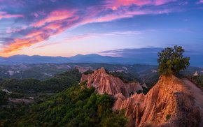 Melnik Earth Pyramids At Sunset