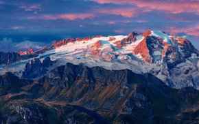 Marmolada Glacier Summit at Sunset