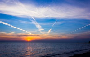 Sunset Horizon Sun Over The Sea