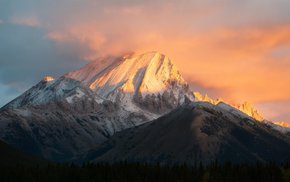 Morning Light on Canadian Rockies Peaks