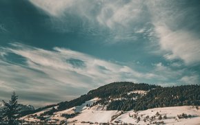 Aerial View Of A Snowy Winter Forest Village