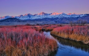 Winter Sunset Over Eastern Sierras River