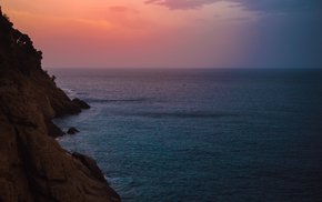 Sea Rock Twilight Horizon